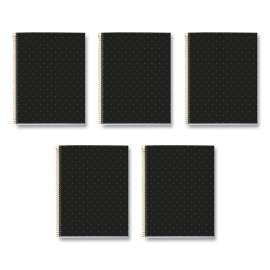 MR M Fashion Notebook, 4-Subject, Medium/College Rule, Black Dots Cover, (120) 11 x 8.5 Sheets, 5/Carton
