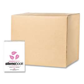 EnviroShades Steno Pad, Gregg Rule, White Cover, 80 Pink 6 x 9 Sheets, 24 Pads/Carton, Ships in 4-6 Business Days