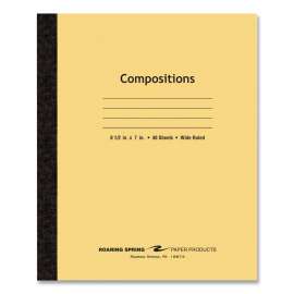Flexible Cover Composition Notebook, Wide/Legal Rule, Manila Cover, (48) 8.5 x 7 Sheets, 72/CT, Ships in 4-6 Business Days
