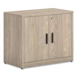 10500 Series Storage Cabinet with Doors, Two Shelves, 36" x 20" x 29.5", Kingswood Walnut