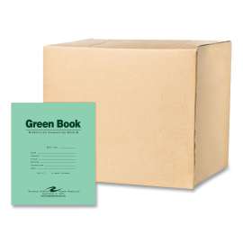 Recycled Exam Book, Wide/Legal Rule, Green Cover, (8) 8.5 x 7 Sheets, 600/Carton, Ships in 4-6 Business Days