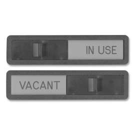 Vacant/In Use Sign, In-Use; Vacant, 2.5 x 10.5, Black/Silver