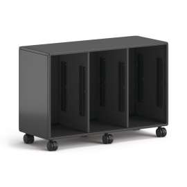 Class-ifi Tote Storage Cabinet, Three-Wide, 46.63" x 18.75" x 31.38", Charcoal Gray