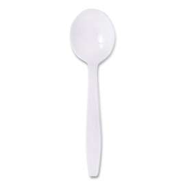 Guildware Extra Heavyweight Plastic Cutlery,  Soup Spoons, White, 1000/Carton