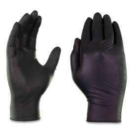 AMMEX - GlovePlus Black Large Powder-Free Nitrile Gloves, 100/Box