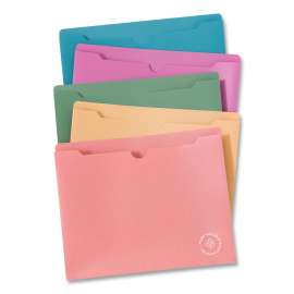 U ECO Poly File Jackets, Straight Tab, Letter Size, Assorted, 10/Pack