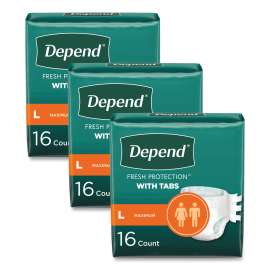 Incontinence Protection with Tabs, 35" to 49" Waist, 20/Pack, 3 Packs/Carton