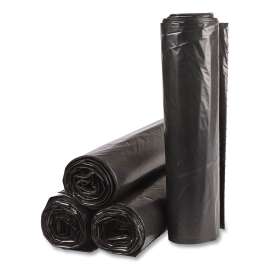 High-Density Commercial Can Liners Value Pack, 45 gal, 19 microns, 40" x 46", Black, 25 Bags/Roll, 6 Rolls/Carton