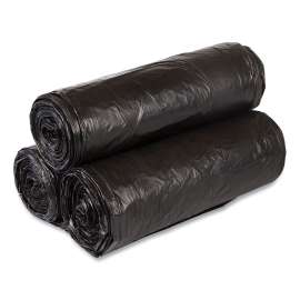 High-Density Commercial Can Liners Value Pack, 60 gal, 19 microns, 43" x 46", Black, 25 Bags/Roll, 6 Rolls/Carton