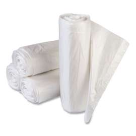 High-Density Commercial Can Liners Value Pack, 60 gal, 14 microns, 43" x 46", Clear, 25 Bags/Roll, 8 Rolls/Carton
