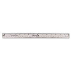 Stainless Steel Office Ruler With Non Slip Cork Base, Standard/Metric, 15" Long