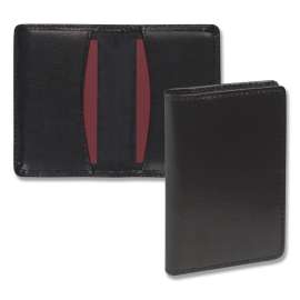 Regal Leather Business Card Wallet, Holds 25 2 x 3.5 Cards, 4.25 x 2.25, Black