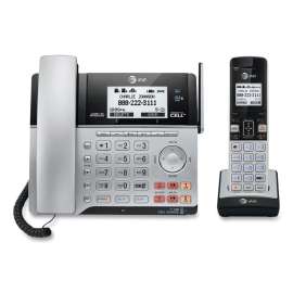 Connect to Cell TL86103 Two-Line Corded/Cordless Phone, Corded Base Station and 1 Additional Handset, Black/Silver