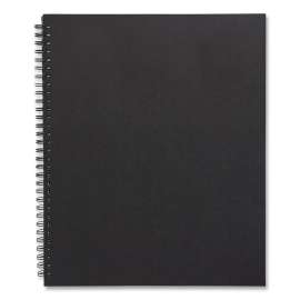 Wirebound Soft-Cover Notebook, 1 Subject, Narrow Rule, Black Cover, 11 x 8.5, 80 Sheets