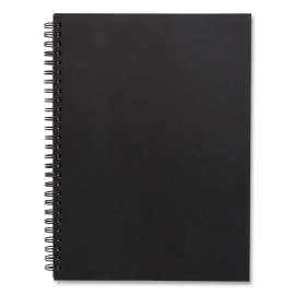 Wirebound Soft-Cover Business-Meeting Journal, 1 Subject, Meeting-Minutes/Notes Format, Black Cover, 9.5 x 6.5, 80 Sheets