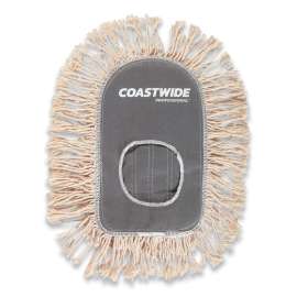 Cut-End Dust Mop Head, Wedge Shaped, Cotton, White