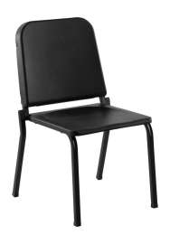 NPS - 8200 Series Black Plastic 16" Music Stack Chair with Black Steel Frame