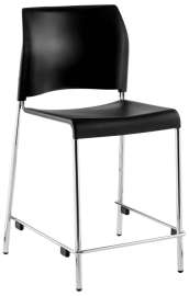 NPS - 8800 Series Black Plastic 24" Cafetorium Stack Chair with Chrome Steel Frame