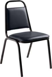 NPS - 9100 Series Midnight Blue Vinyl Upholstered Banquet Stack Chair with Black Sandtex Frame