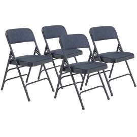 NPS - 2300 Series Imperial Blue Deluxe Fabric Folding Chairs with Imperial Blue Frame (Pack of 4)
