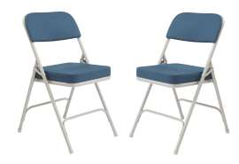 NPS - 3200 Series Regal Blue Fabric Folding Chairs with Gray Steel Frame (Pack of 2)
