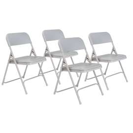 NPS - 800 Series Gray Lightweight Plastic Folding Chairs (Pack of 4)