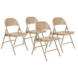 NPS - 50 Series Beige Steel Folding Chairs (Pack of 4)