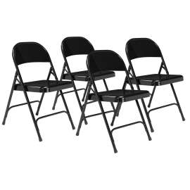 NPS - 50 Series Black Steel Folding Chairs (Pack of 4)