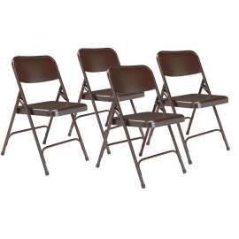 NPS - 200 Series Brown Steel Folding Chairs (Pack of 4)