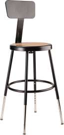 NPS - 6200 Series Black Steel 18.5" to 26.5" Science Stools with Backrest