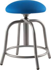 NPS - 6800 Series Cobalt Blue Plush Padded 18" to 25" Swivel Art Stools with Gray Steel Frame