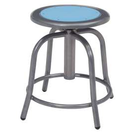 NPS - 6800 Series Blueberry Steel Seat 18" to 24" Swivel Art Stools with Gray Steel Frame