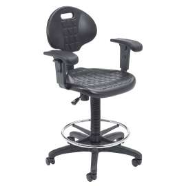 NPS - 6700 Series Black Plastic 22" to 32" Adjustable Task Chair with Arms