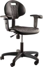 NPS - 6700 Series Black Plastic 16" to 21" Adjustable Task Chair with Arms