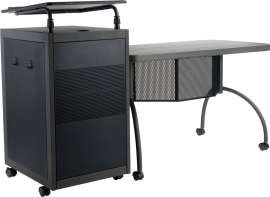 NPS - Oklahoma Sound™ Charcoal Slate WorkPod Teachers Desk with Lectern