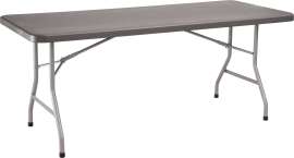 NPS - BT Series Charcoal Slate Heavy Duty Plastic 72"L x 30"W Folding Table with Steel Frame