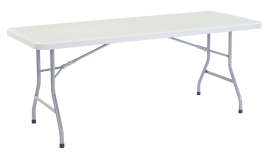 NPS - BT Series Speckled Gray Heavy Duty Plastic 72"L x 30"W Folding Table with Steel Frame