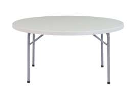 NPS - BT Series Speckled Gray Heavy Duty Plastic 60"Dia Folding Round Table with Steel Frame