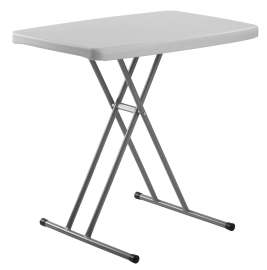 NPS - PT Series Speckled Gray Plastic 30"L x 20"W Adjustable Folding Table with Steel Frame
