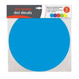 Dry Erase Dot Decals, Assorted, 11", Pack of 5