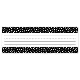 Messy Dots on Black Name Plates, 9-1/2" x 3-1/4", Pack of 36