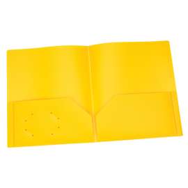 Poly Two Pocket Portfolio, Yellow, Pack of 25