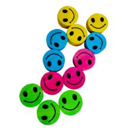 Happy Face Pencil Topper Erasers, Pack of 12