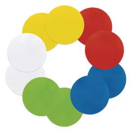 Self-Stick Dry Erase Circles, 5 Assorted Colors, 10" Dia., 10 Count