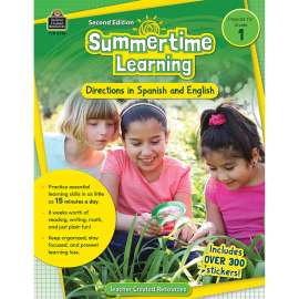 Summertime Learning: English and Spanish Directions, Grade 1 Second Edition (Prep)