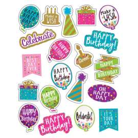 Confetti Happy Birthday Stickers, Pack of 120