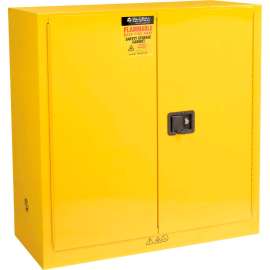 Flammable Cabinet, Manual Close Double Door, 30 Gallon, 43"Wx18"Dx44"H