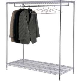 Free Standing Clothes Rack - 2 Shelf - 60"W x 24"D x 63"H - Chrome