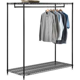 Free Standing Clothes Rack - 2 Shelf - 60"W x 24"D x 63"H - Black