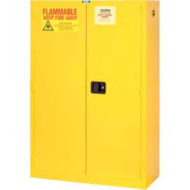 Flammable Cabinet, Self Close Double Door, 30 Gallon, 43"Wx18"Dx44"H